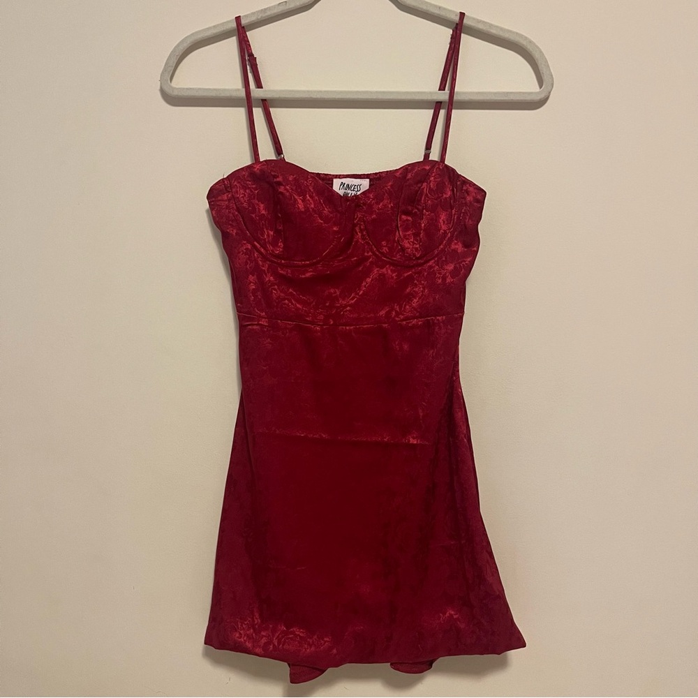 Princess Polly Deep Red Diva Mini Dress - Size 2